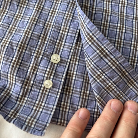 Paul & Shark Yachting Men's Long Sleeve Plaid‎ Button Shirt Soft Touch Purple 42 - Picture 8 of 14